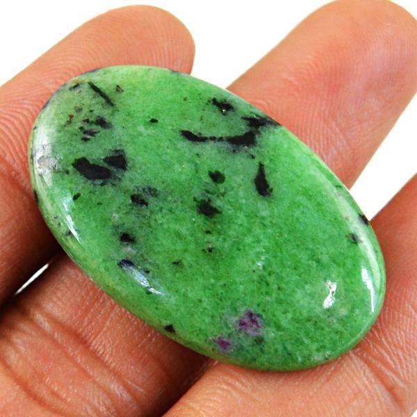 gemsmore:Amazing Genuine Ruby Zoisite Oval Shape Untreated Loose Gemstone