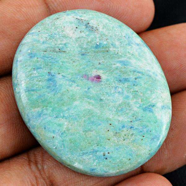 gemsmore:Amazing Genuine Ruby Zoisite Oval Shape Untreated Loose Gemstone