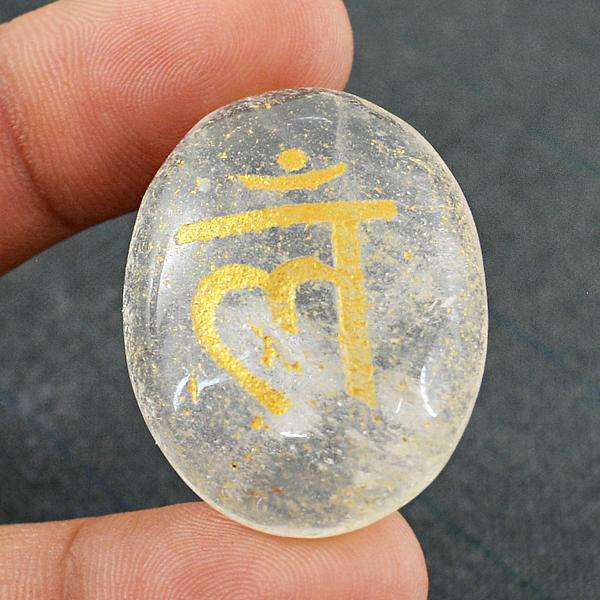 gemsmore:Amazing Genuine White Quartz Oval Shape Healing Loose Gemstone