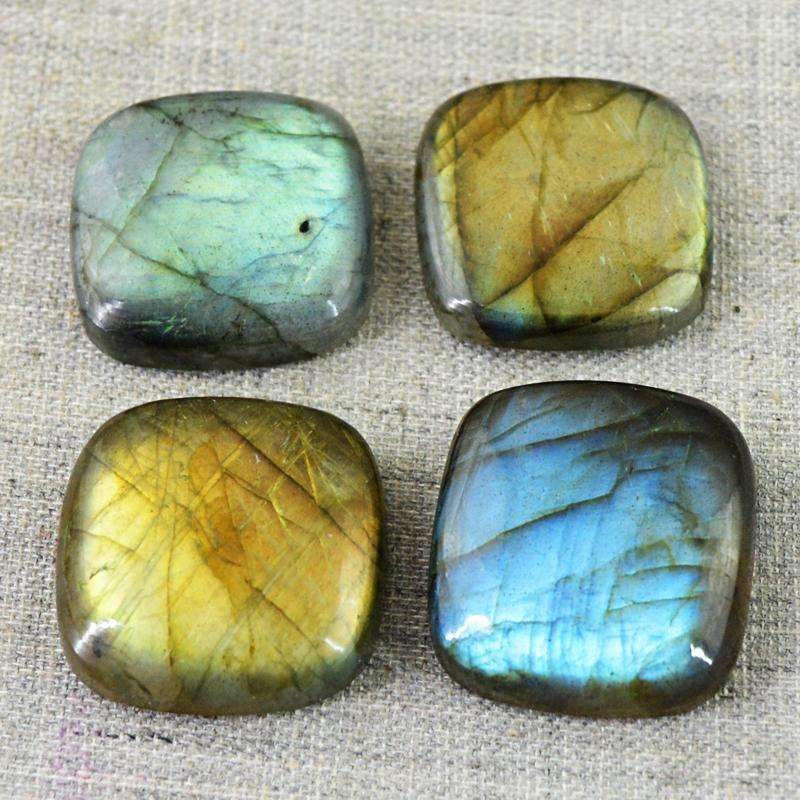 gemsmore:Amazing Golden & Blue Flash Labradorite Gemstone Lot Natural Untreated