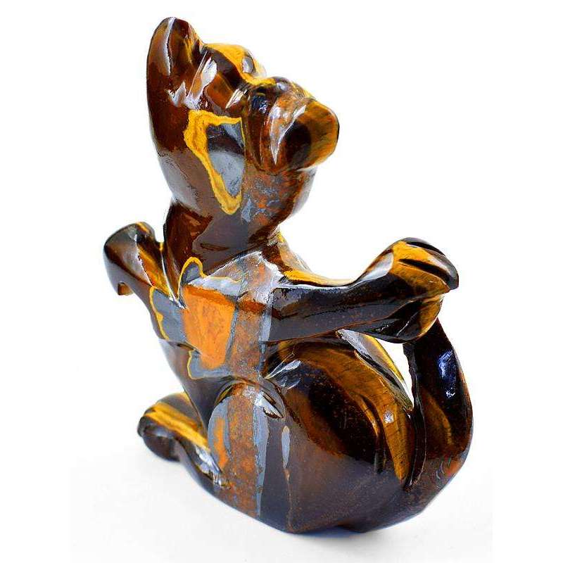 gemsmore:Amazing Golden Tiger Eye Carved Hello Kitty Cat