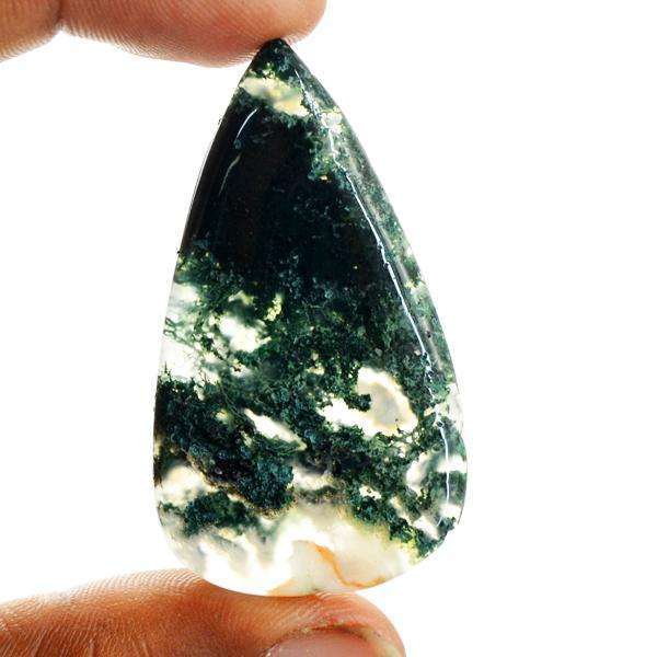 gemsmore:Amazing Green Moss Agate Pear Shape Loose Gemstone