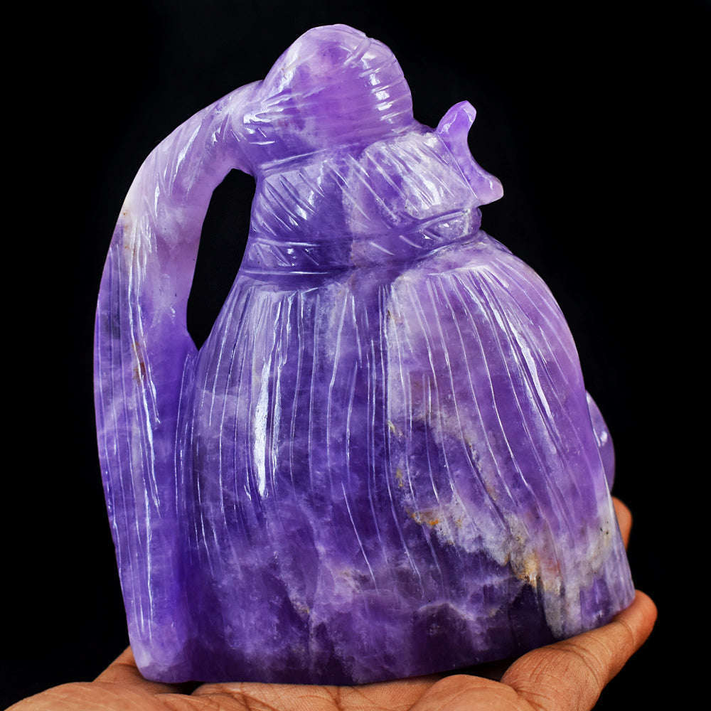 gemsmore:Amazing Hand Carved Amethyst Lord Shiva Head