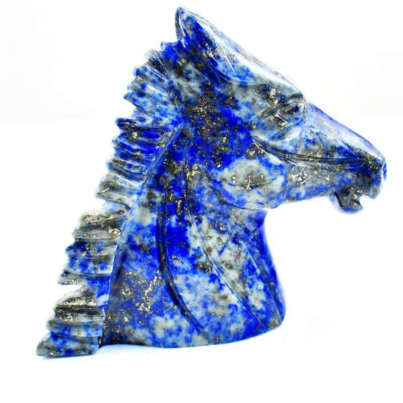 gemsmore:Amazing Hand Carved Blue Lapis Lazuli Horse Bust