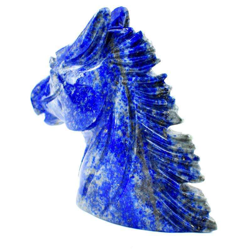 gemsmore:Amazing Hand Carved Blue Lapis Lazuli Horse Bust