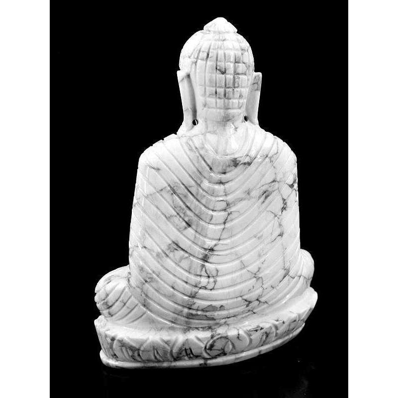 gemsmore:Amazing Howlite Gemstone Hand Carved Lord Buddha