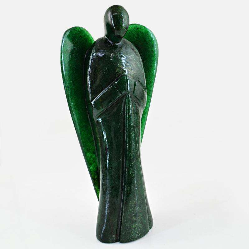 gemsmore:Amazing Huge Massive Size Green Jade Carved healing Crystal Angel