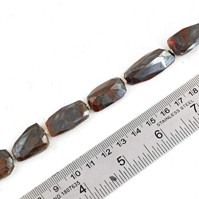 gemsmore:Amazing Iron Tiger Eye Beads Strand - Natural Drilled Faceted