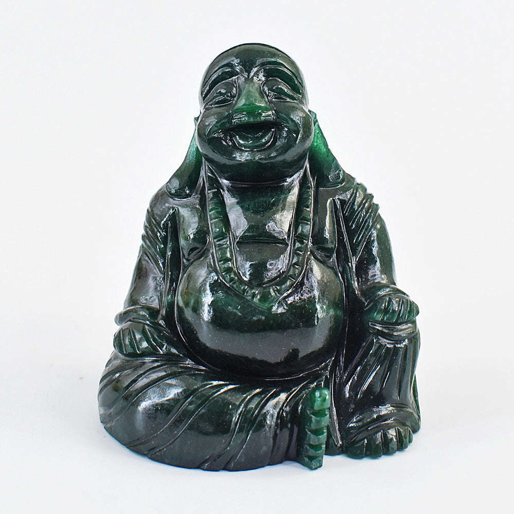gemsmore:Amazing Jade Hand Carved Genuine Crystal Gemstone Carving Laughing Buddha
