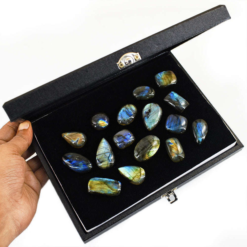 gemsmore:Amazing Labradorite Untreated Gemstone Cabochon Lot