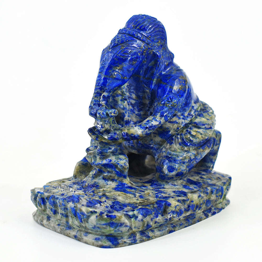 gemsmore:Amazing Lapis Lazuli Hand Carved Genuine Crystal Gemstone Carving Lord Ganesha