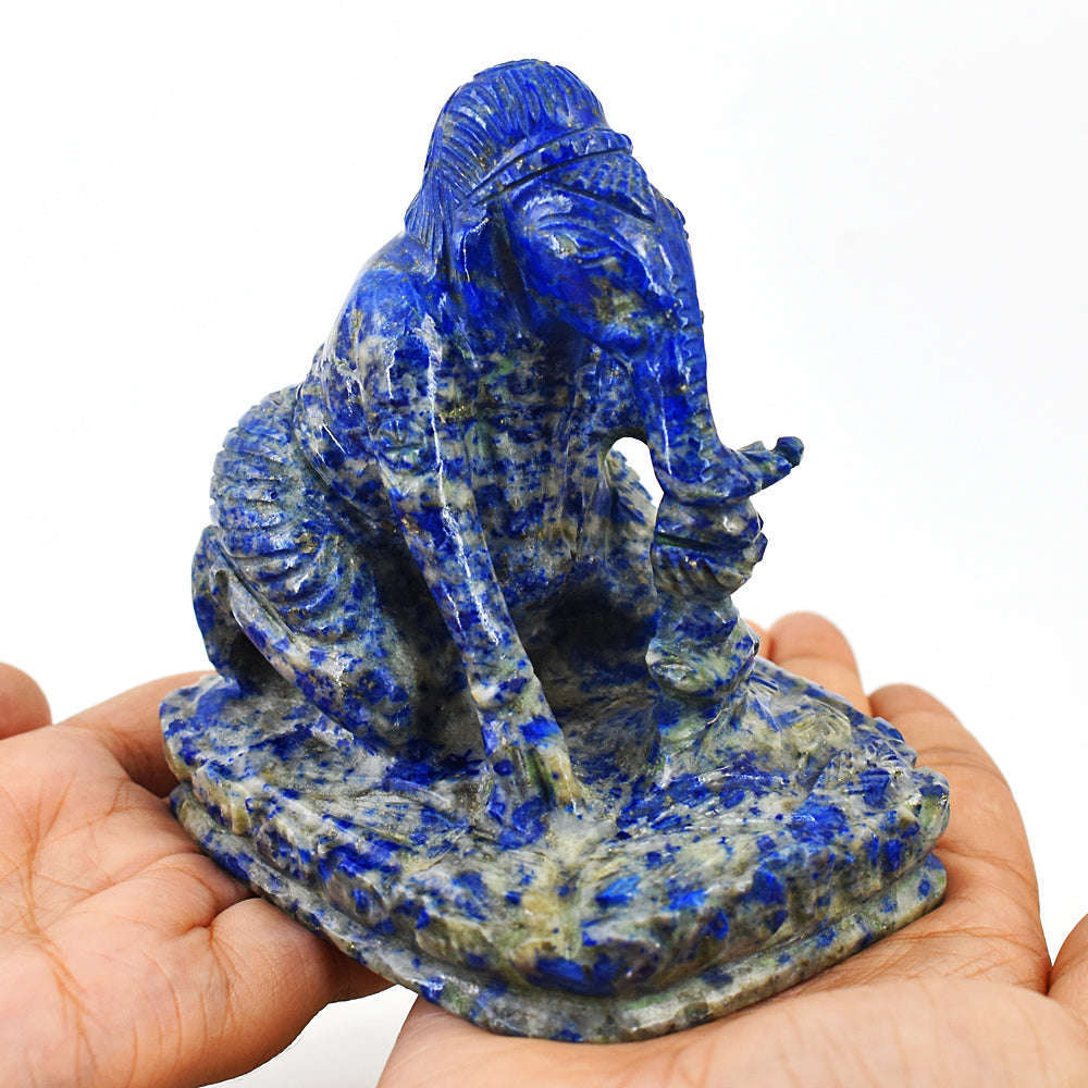 gemsmore:Amazing Lapis Lazuli Hand Carved Genuine Crystal Gemstone Carving Lord Ganesha