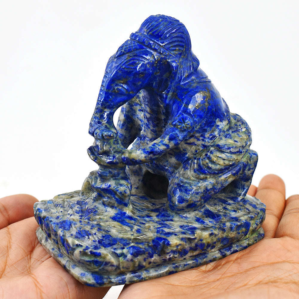 gemsmore:Amazing Lapis Lazuli Hand Carved Genuine Crystal Gemstone Carving Lord Ganesha