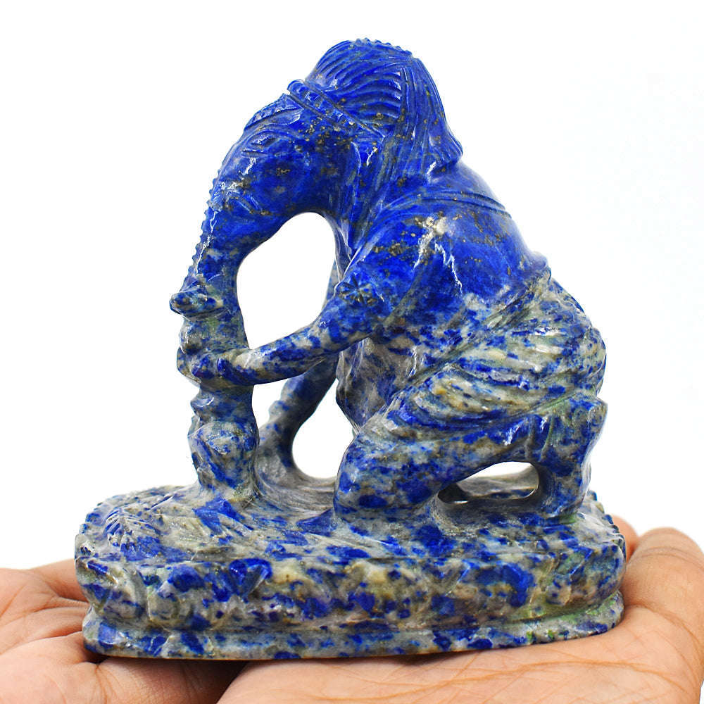 gemsmore:Amazing Lapis Lazuli Hand Carved Genuine Crystal Gemstone Carving Lord Ganesha