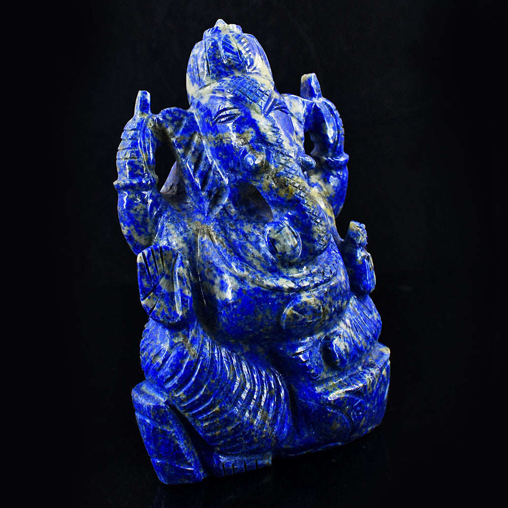 gemsmore:Amazing Lapis Lazuli Hand Carved Genuine Crystal Gemstone Carving Lord Ganesha