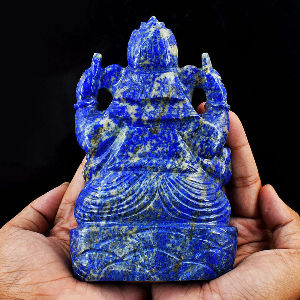 gemsmore:Amazing Lapis Lazuli Hand Carved Genuine Crystal Gemstone Carving Lord Ganesha