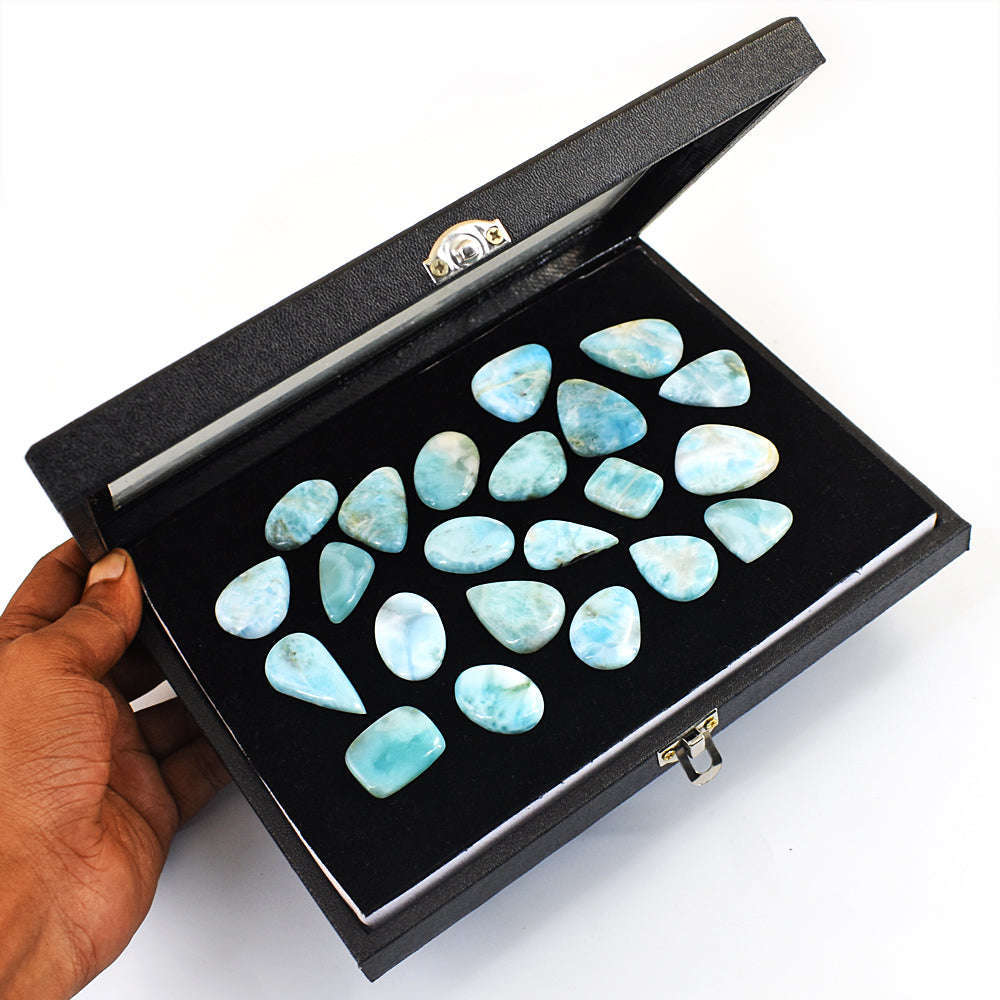 gemsmore:Amazing Larimar Untreated Gemstone Cabochon Lot