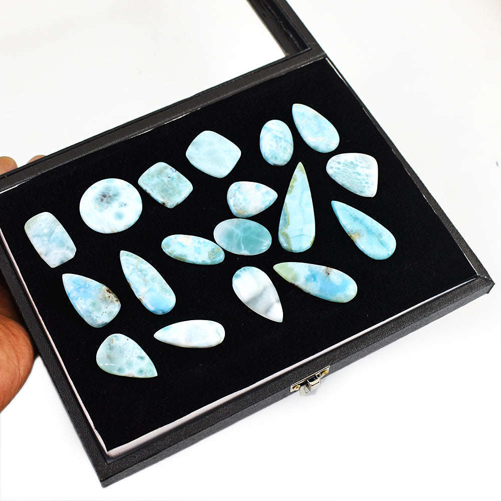 gemsmore:Amazing Larimar Untreated Gemstone Cabochon Lot