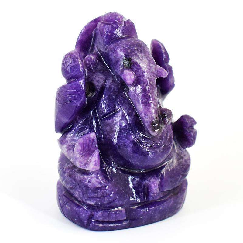 gemsmore:Amazing Lepidolite Hand Carved Genuine Crystal Gemstone Carving Lord Ganesha