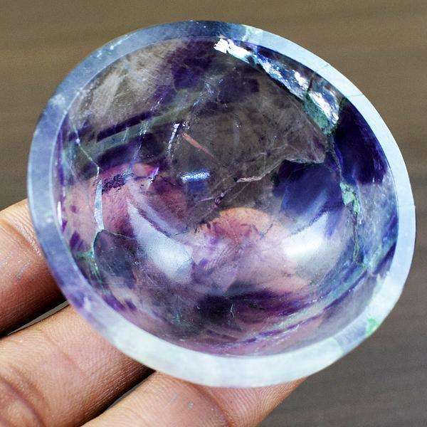 gemsmore:Amazing Multicolor Fluorite Hand Carved Bowl