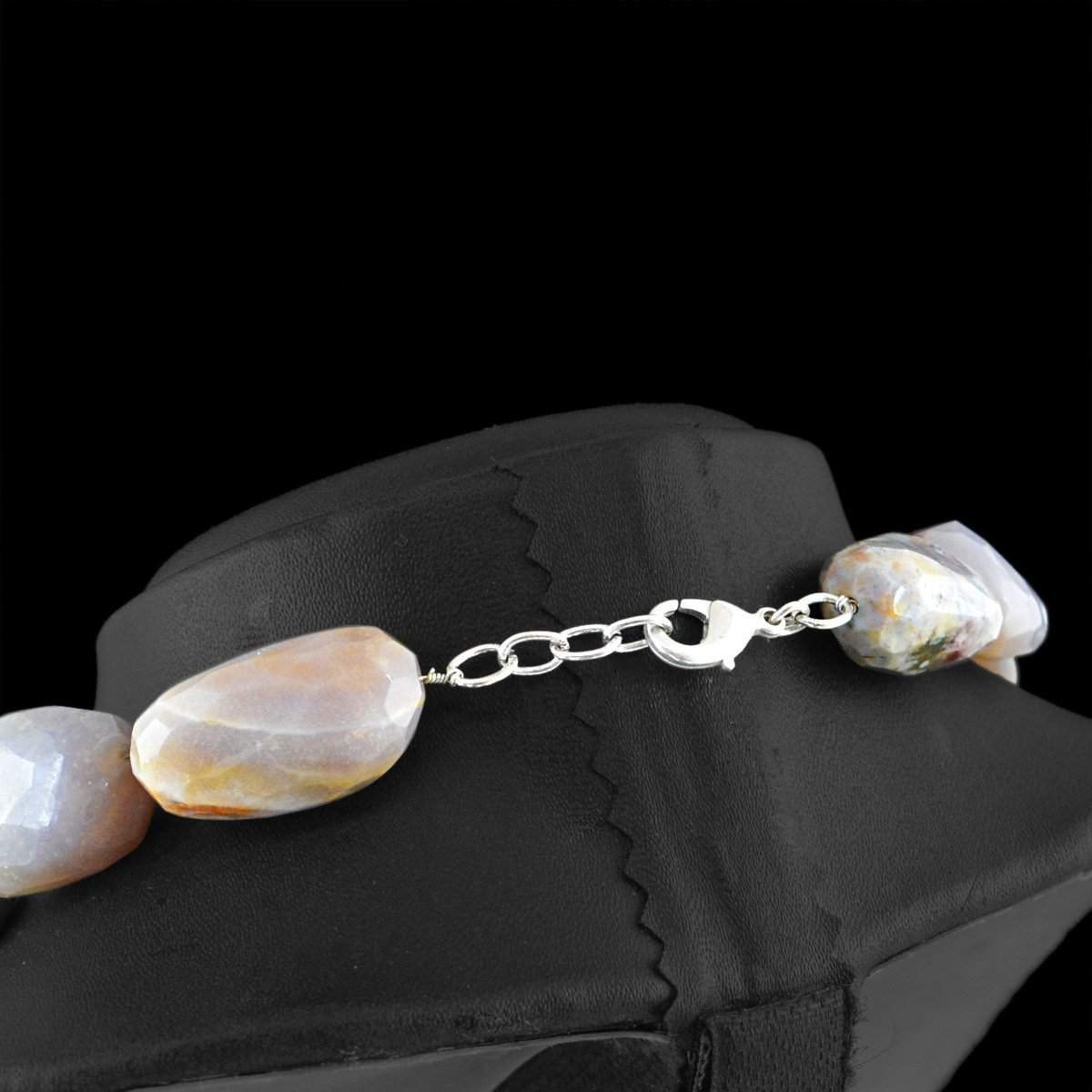 gemsmore:Amazing Natural Agate Necklace Faceted Beads
