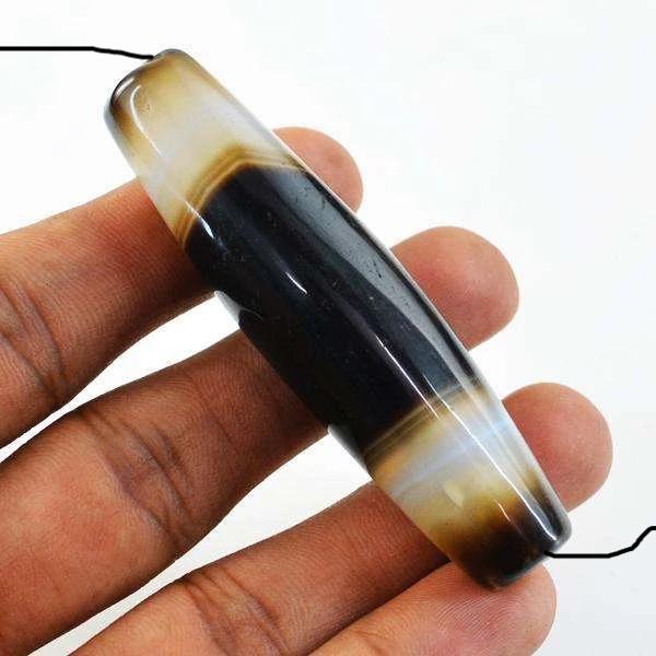 gemsmore:Amazing Natural Agate Untreated Drilled Bead