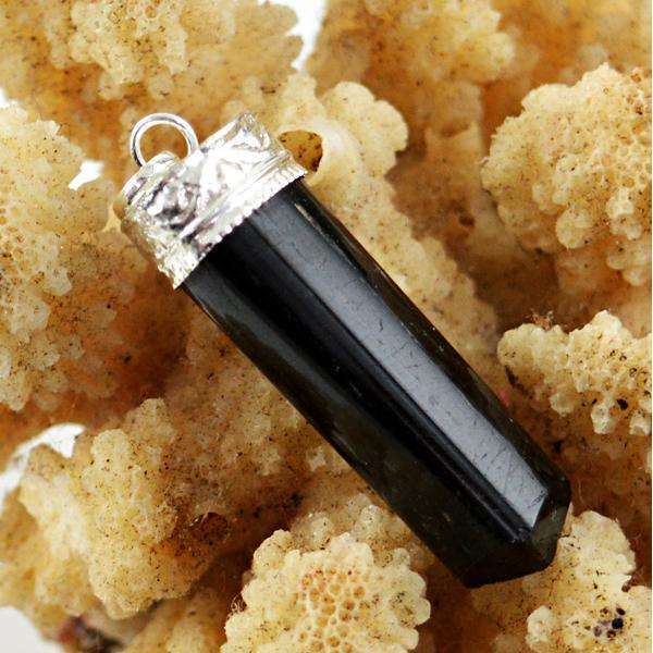 gemsmore:Amazing Natural Black Spinel Healing Point Pendant