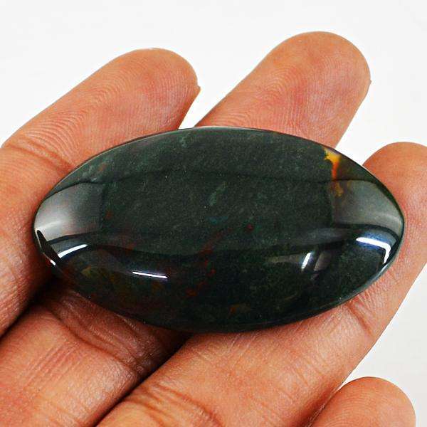 gemsmore:Amazing Natural Bloodstone Oval Shape Untreated Loose Gemstone