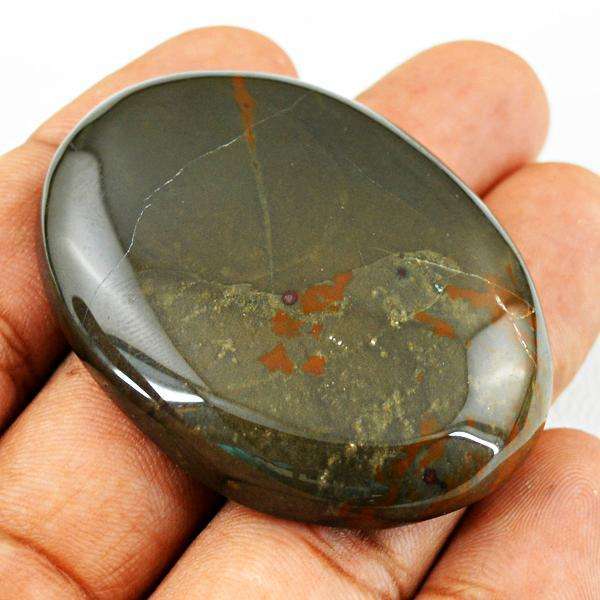 gemsmore:Amazing Natural Bloodstone Oval Shape Untreated Loose Gemstone