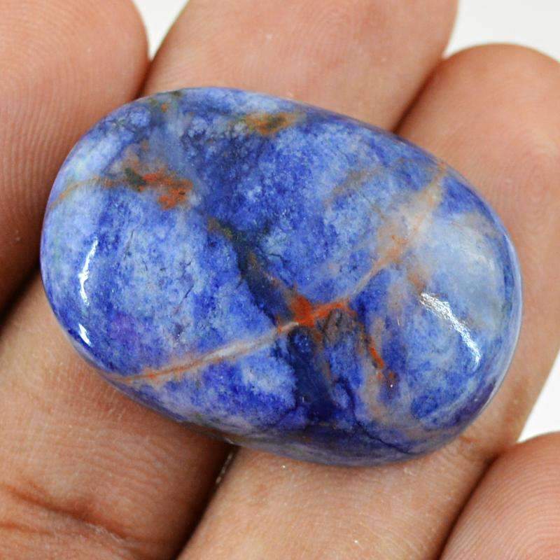 gemsmore:Amazing Natural Blue Sodalite Gemstone Oval Shape