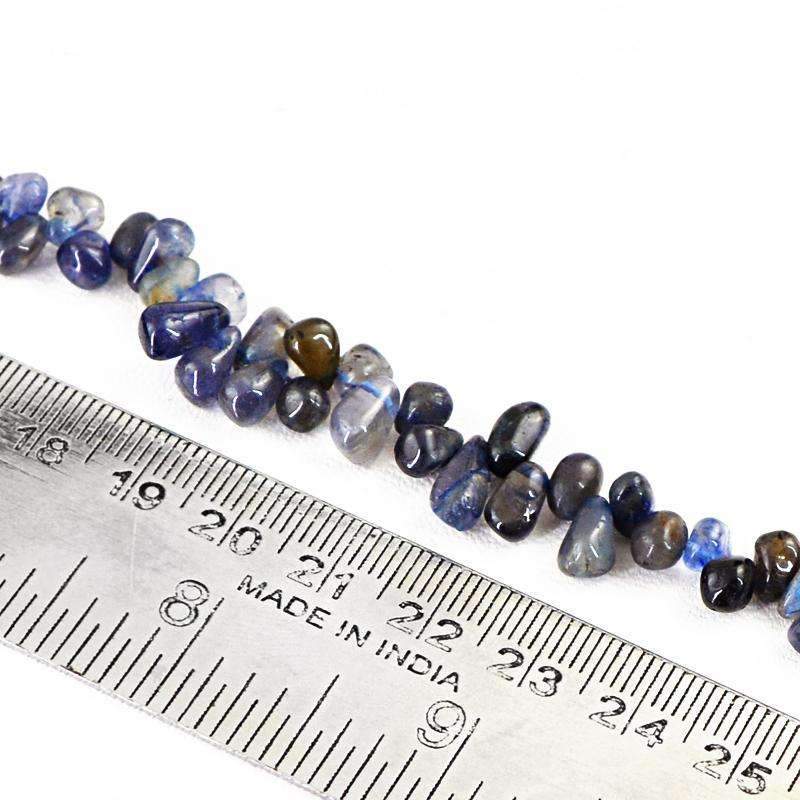 gemsmore:Amazing Natural Blue Tanzanite Beads Strand - Drilled