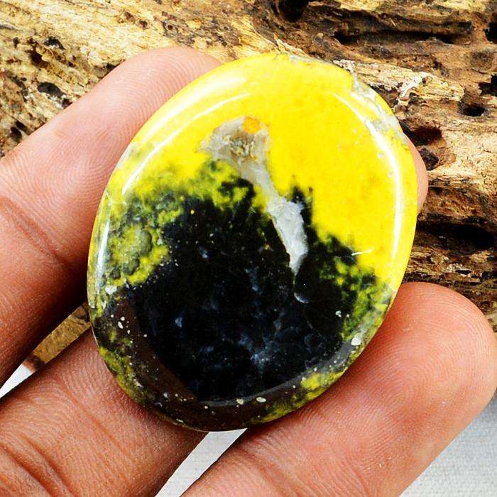 gemsmore:Amazing Natural Bumble Bee Jasper Oval Shape Loose Gemstone