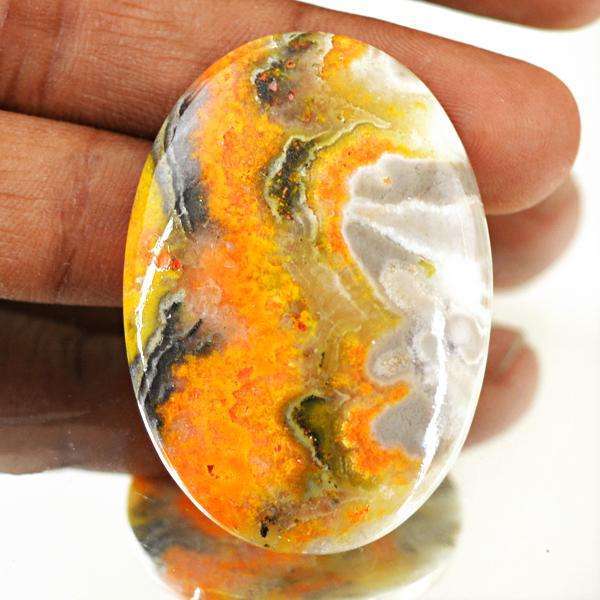 gemsmore:Amazing Natural Bumble Bee Jasper Oval Shape Loose Gemstone