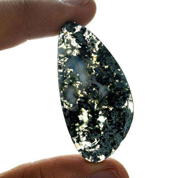 gemsmore:Amazing Natural Green Moss Agate Untreated Loose Gemstone