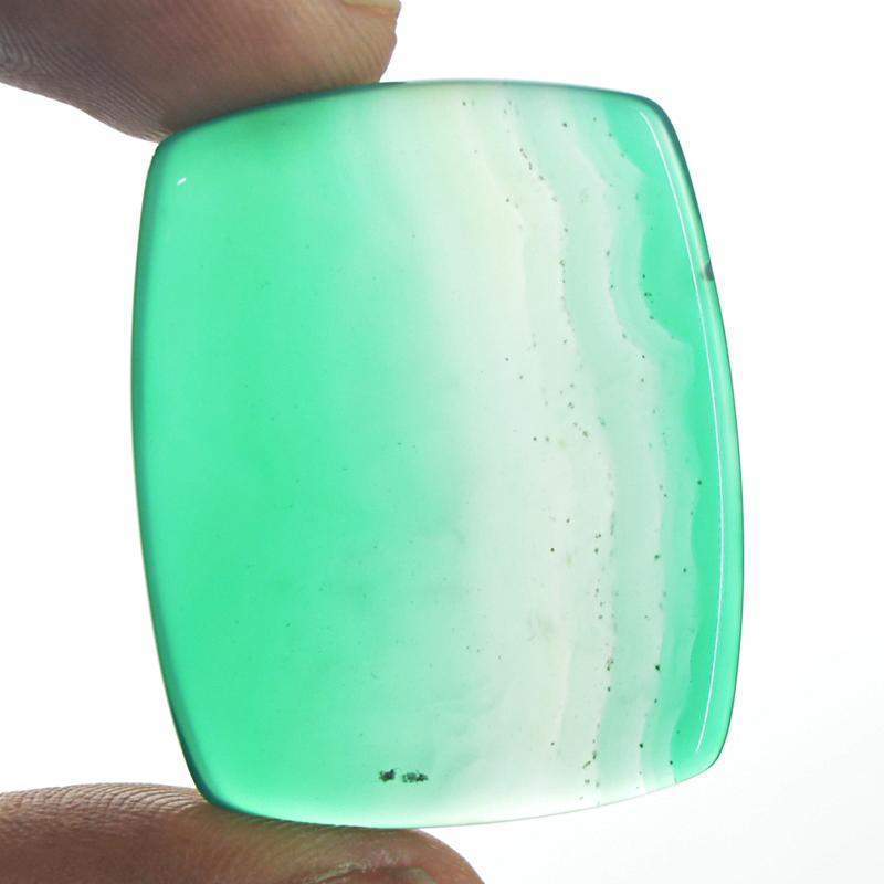 gemsmore:Amazing Natural Green Onyx Rectangular Shape Gemstone
