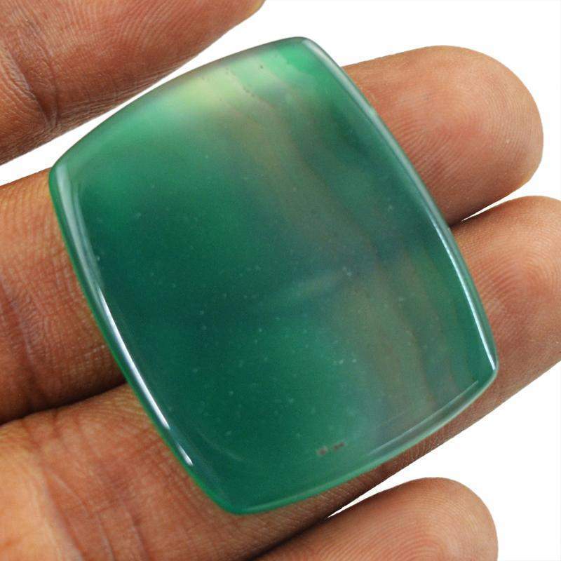 gemsmore:Amazing Natural Green Onyx Rectangular Shape Gemstone