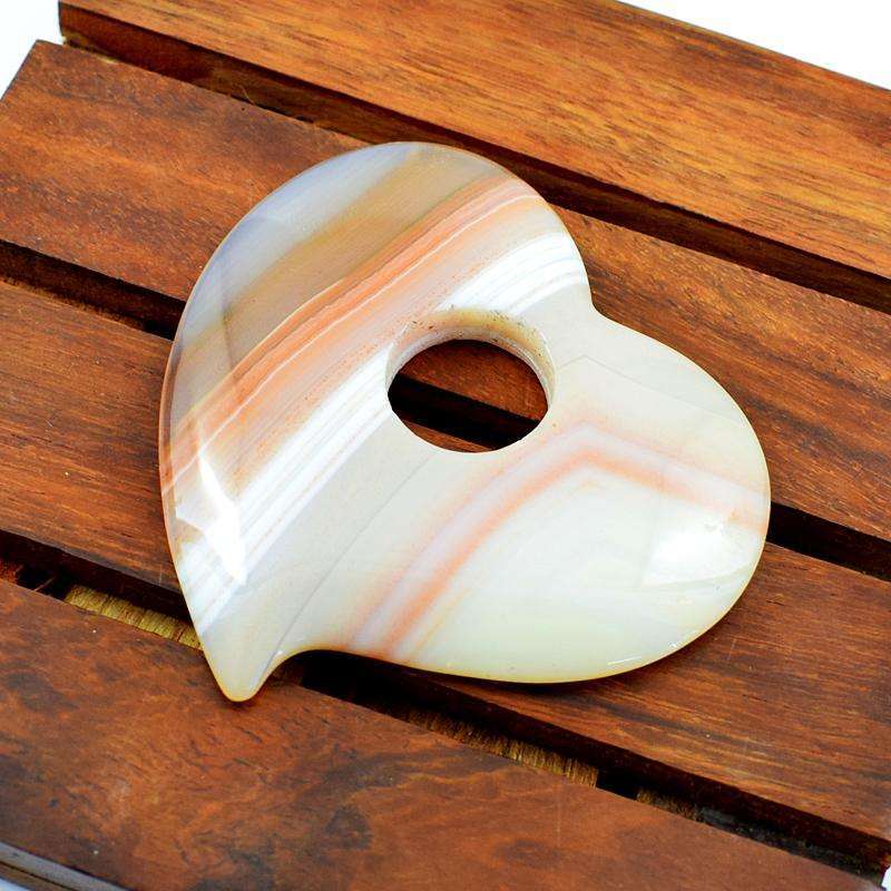 gemsmore:Amazing Natural Heart Shape Fancy Onyx Loose Gemstone