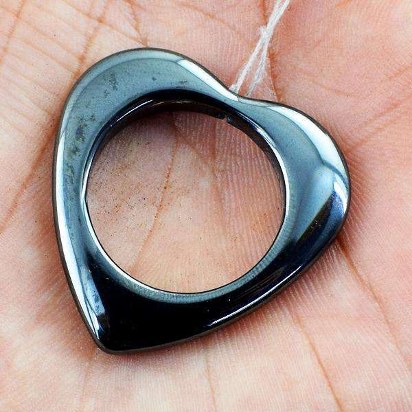 gemsmore:Amazing Natural Heart Shape Hematite Untreated Loose Drilled Gemstone
