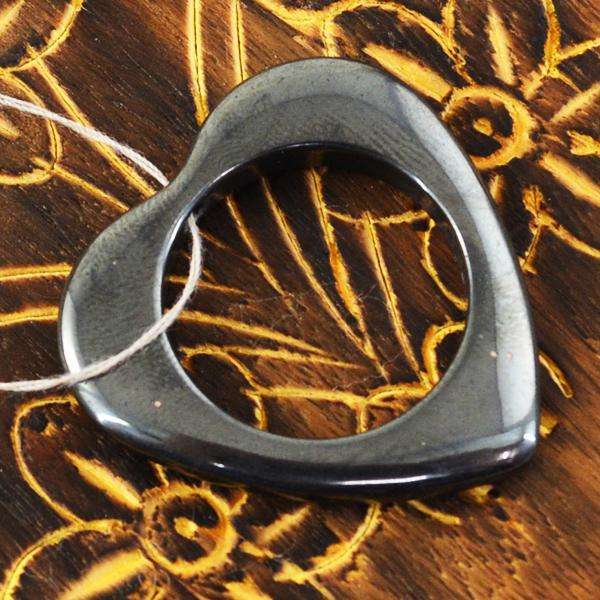 gemsmore:Amazing Natural Heart Shape Hematite Untreated Loose Drilled Gemstone