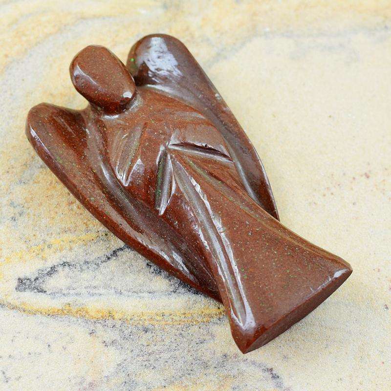 gemsmore:Amazing Natural Jasper Carved Healing Angel Gemstone