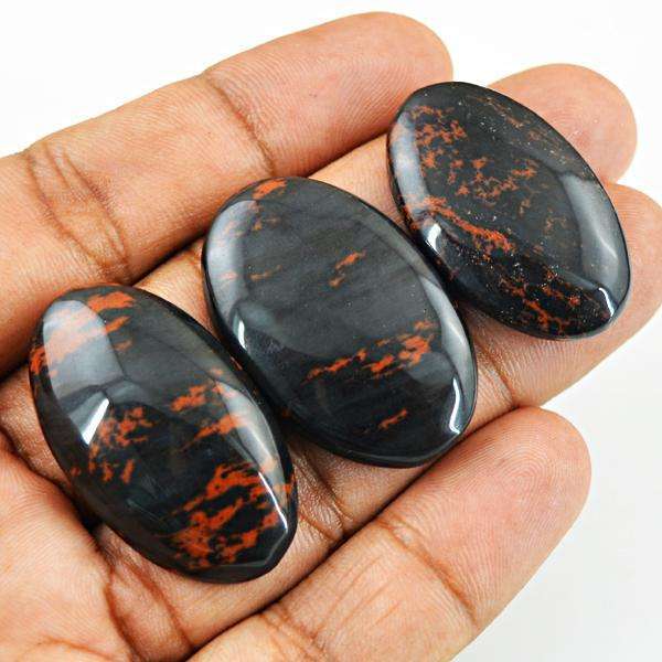 gemsmore:Amazing Natural Mahogany Jasper Oval Shape Loose Gemstone Lot