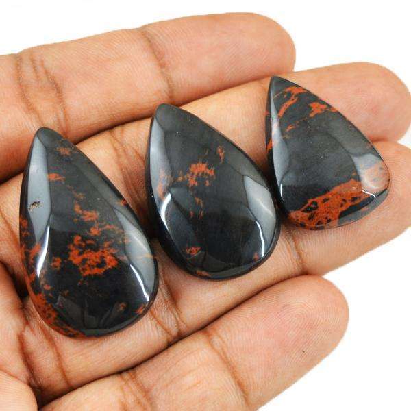 gemsmore:Amazing Natural Mahogany Jasper Pear Shape Loose Gemstone Lot