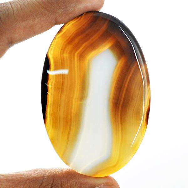 gemsmore:Amazing Natural Onyx Oval Shape Untreated Loose Gemstone
