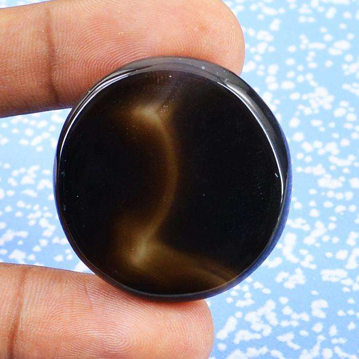 gemsmore:Amazing Natural Onyx Round Shape Untreated Loose Gemstone