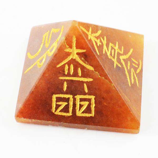 gemsmore:Amazing Natural Orange Aventurine Healing Point Pyramid