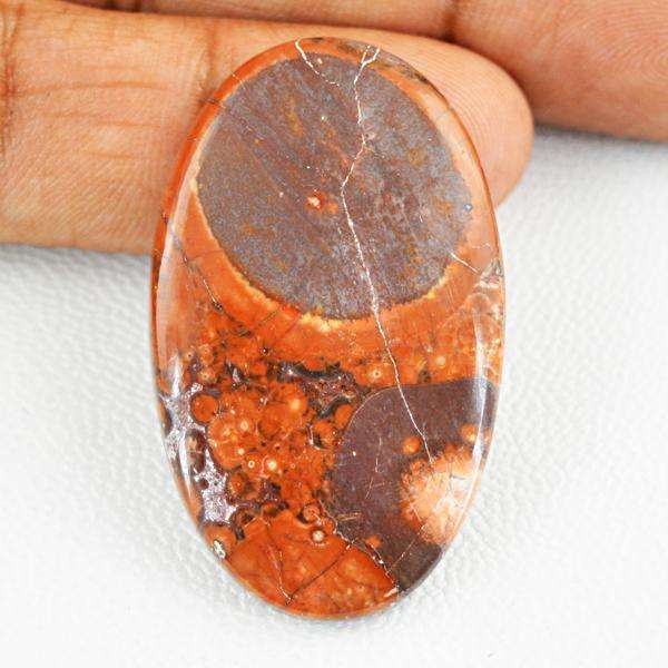 gemsmore:Amazing Natural Oval Shape Bird Eye Jasper Untreated Loose Gemstone