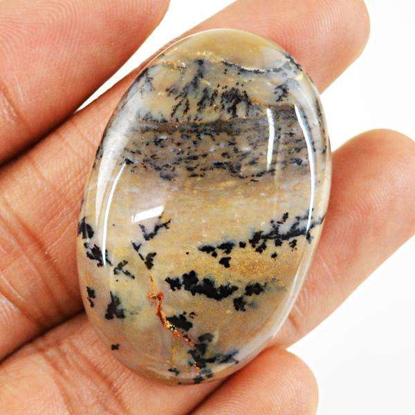gemsmore:Amazing Natural Oval Shape Dendrite Opal Untreated Loose Gemstone