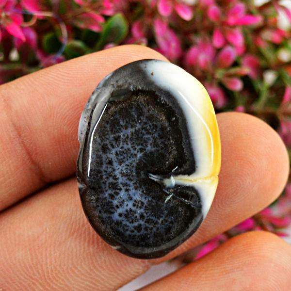 gemsmore:Amazing Natural Oval Shape Dendrite Opal Untreated Loose Gemstone