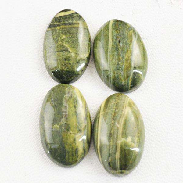 gemsmore:Amazing Natural Oval Shape Forest Green Jasper Loose Gemstone Lot