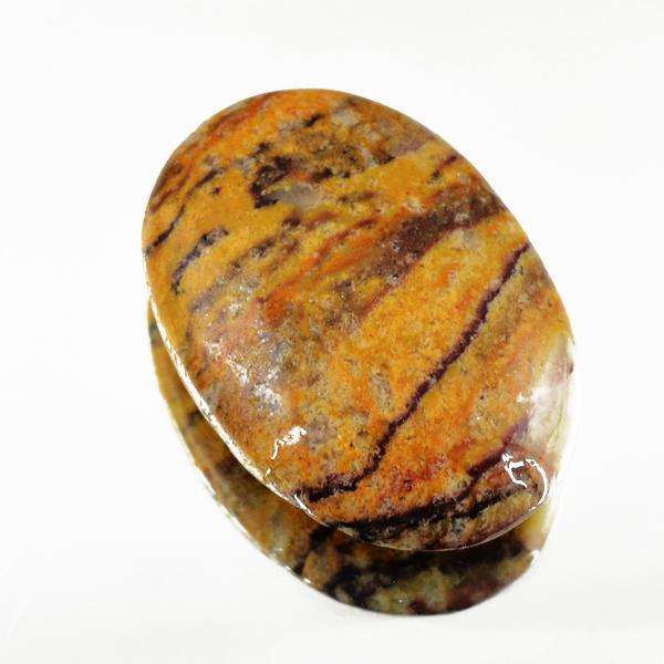 gemsmore:Amazing Natural Oval Shape Picture Jasper Untreated Loose Gemstone